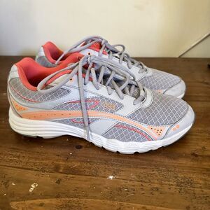 RYKA WOMEN GLIDE WALK S  SNEAKERS GRAY ORANGE RUNNING SIZE 8.5W